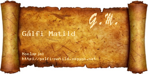 Gálfi Matild névjegykártya